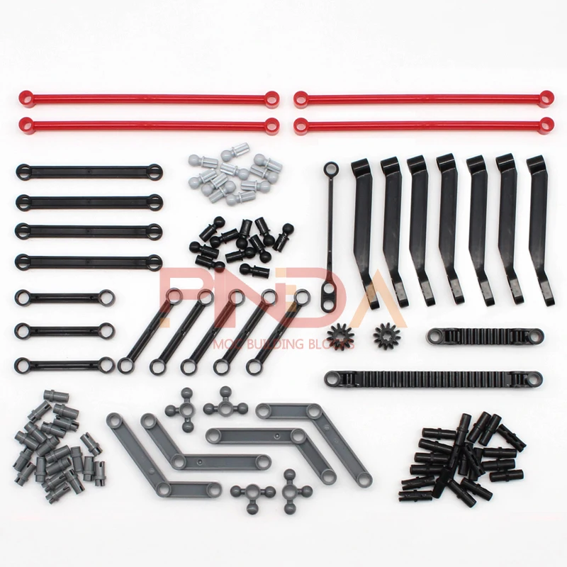 Technologie de Suspension blocs de construction perforés trou bras poutre broche engrenage de mélange ensemble pneumatique MOC briques à monter soi-même assemblage jouets pièces