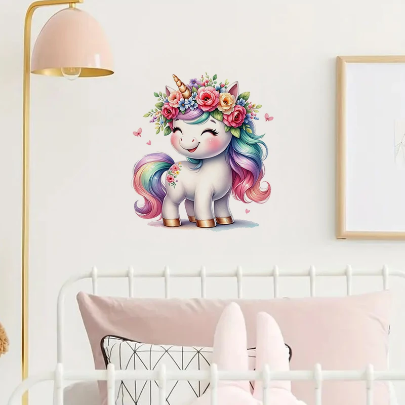 Unicorn with Sunglasses Bathroom Sticker, Water-proof Home Wall Decal for Wall, Bathroom, Cabinet, Door,Toilet, Car, Laptop