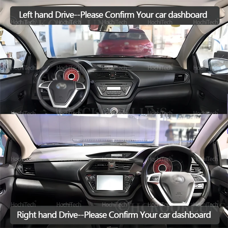 Car Dashmat Leather Dashboard Cover Suede Leather Dash Mat Pad Sunshade Accessories for Lifan X50 2014 2015 2016 2017 2018 2019