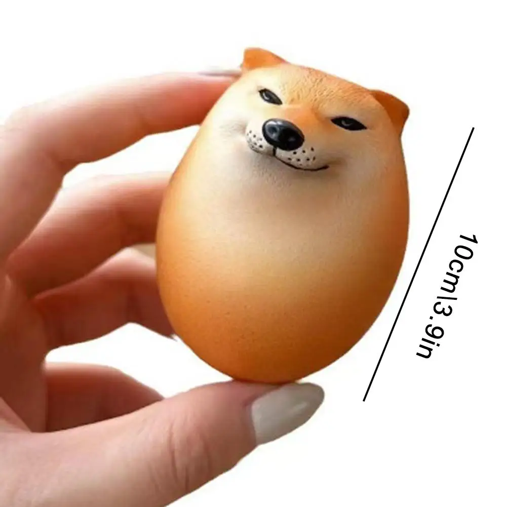 Creative Shiba Inu Realistic Egg Shape PVC Desk Decor Dog & Egg Union Decorations For Home Offices Fun OrnamentsChristmas Gifts