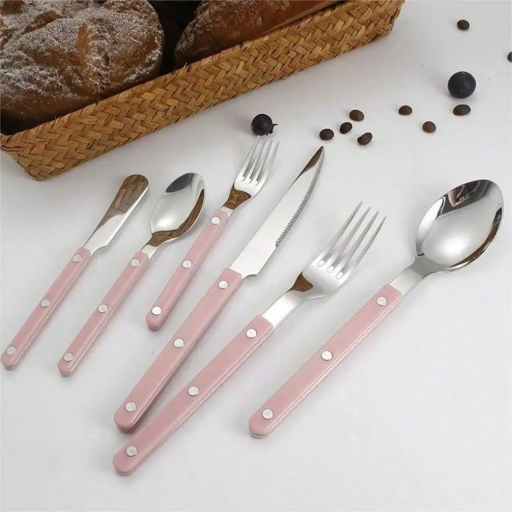 1 piece pink nail Western tableware stainless steel Nordic style spoon high appearance level Western knife, fork and spoon