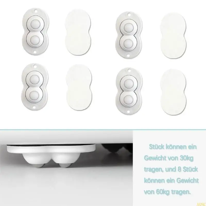 A0NC 8pieces 360 градусов вращение самоклеящихся кастеров Практические скользящие колеса