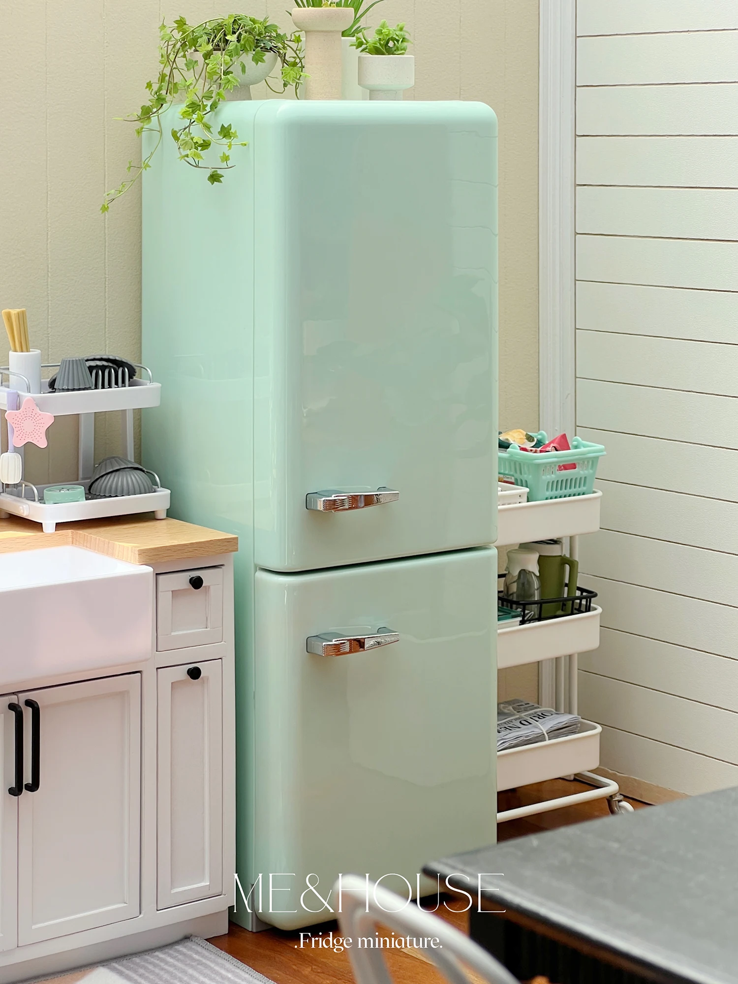 1:6 Doll House Mini Model Furniture Accessories Double Door Refrigerator Freezer Bjd Ob11 Gsc Blyth Soldier Lol Scene Shoot Prop image 3