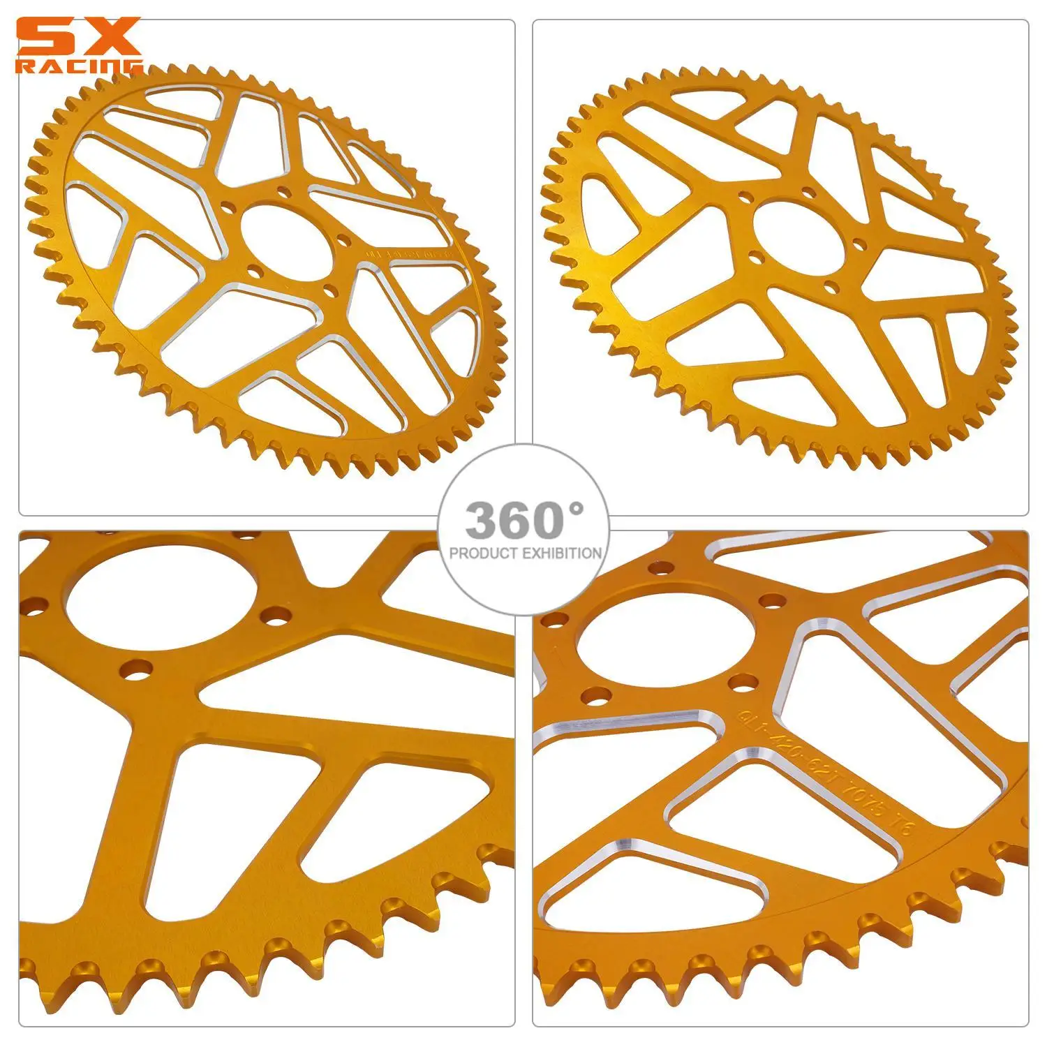 Electric Off-Road Motorcycle 7075 Aluminum 58T 62T Sprocket 106L 112L 120L Chain Set Kits For Sur-Ron Light Bee S X For Segway