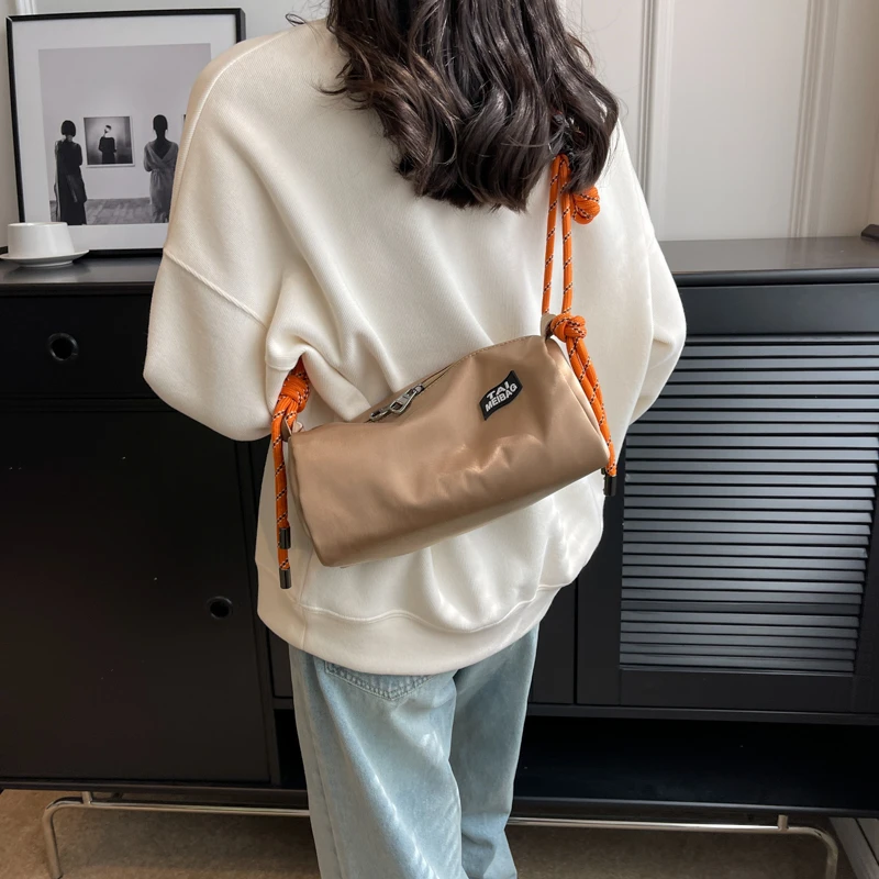 Casual Solid Square Crossbody Bag for Girls Shoulder Bags Brand Designer Handbags Women Contrast Color Messenger Bag Female Sac