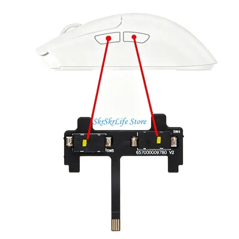 E65E Mouse Side Button Circuit Board for Deathadder V3P Repair Work and Spare Storage