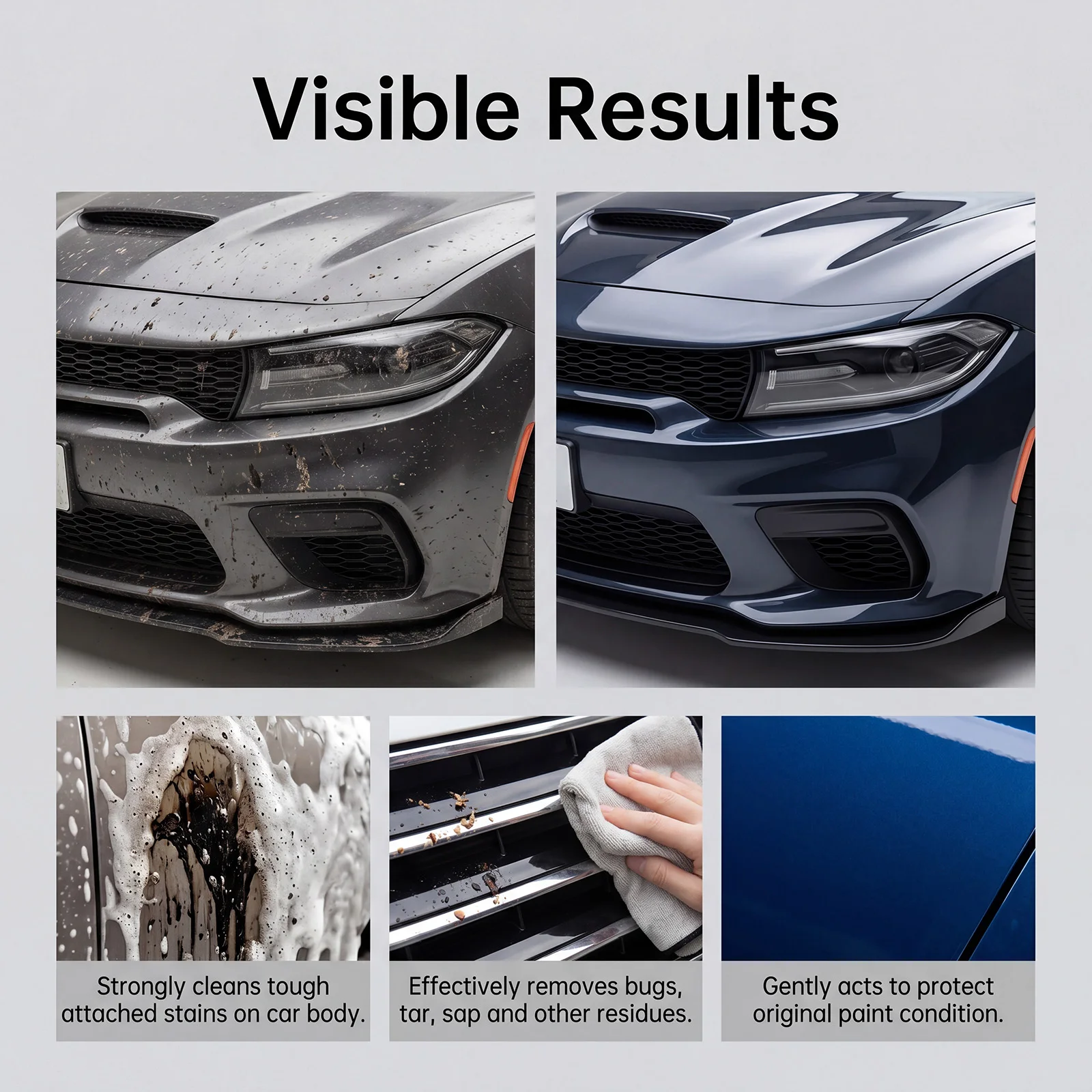 Car Bug Cleaning Spray Tar Remover Tree Sap Cleaner Bird Dropping Remover Safe to Paint Auto Detailing 100ml ECO Easy Carry