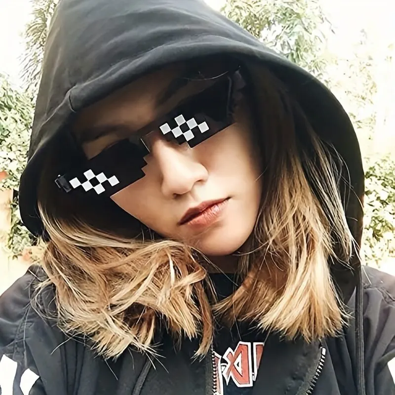 2 قطعة نظارات شمسية فسيفساء كول حفلة خمر ظلال نظارات للرجال منقط نظارات شمسية مضحك نظارات نسائية #3