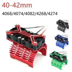 Metallo Doppia Ventola di Raffreddamento 4068 4074 4082 4268 4274 Dissipatore di Calore Del Motore 40-42mm per 1/7 1/8 Arrma Traxxas RC Auto Parti di Aggiornamento