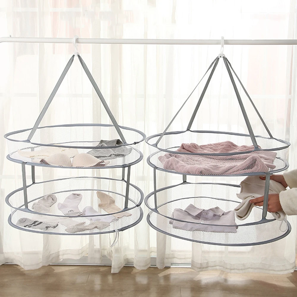 

Sweater Mesh Dryer Foldable Hanging Drying Rack Flat Clothes Drying Net Collapsible Laundry Hanging Mesh Rack Drying Net B88