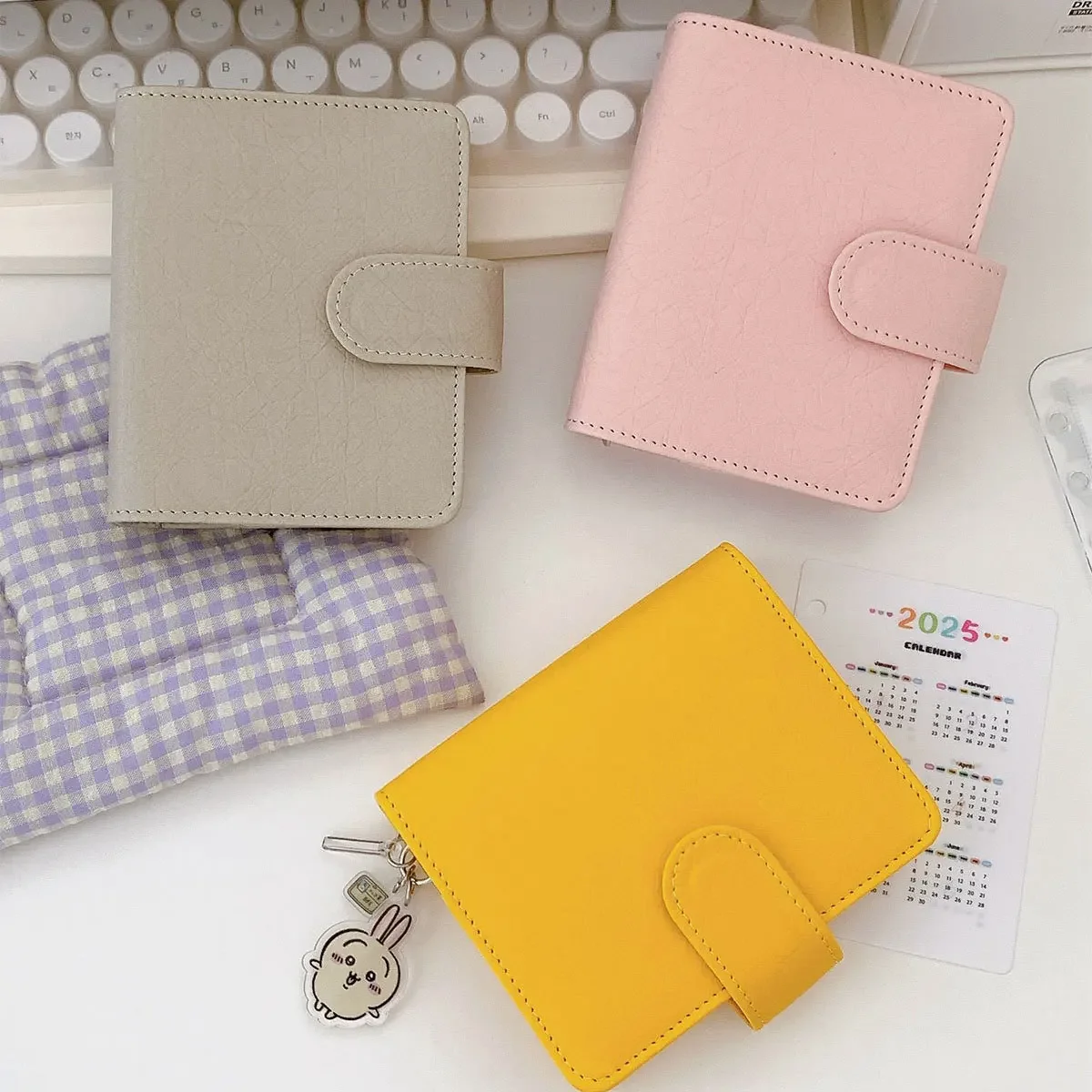 M5 5Holes Pink Yellow Grey PU Leather DIY Binder Notebook Cover Diary Agenda Planner Paper Only Cover