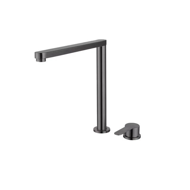 Hidden Lifting Folding Kitchen Faucet 304 Stainless Steel Sink Faucet Hot and Cold Mixed Water Separate Sink Tap Dual Holes