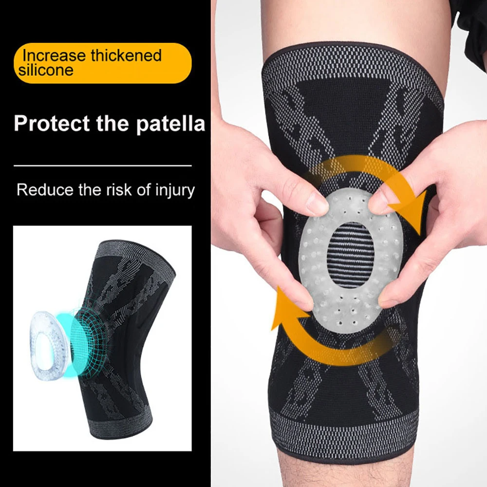 1pc/2pc Knie Patella Protector Brace, Silikon Spring Basketball Laufen, Kompression Knie Ärmel Support Pad Sport Brace Kniesc honer