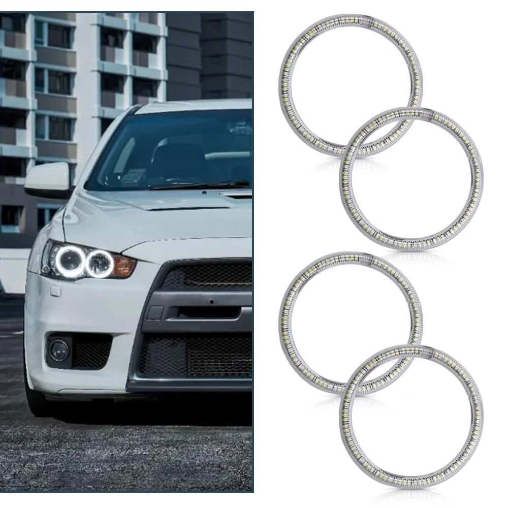 4PCS Led Halo Ring Light Angel Eyes kit per Mitsubishi Lancer VIII 10 X EVO 08-15 xenon DRL daytime running light car Styling