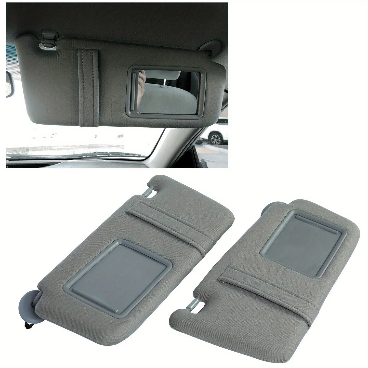 

2Pcs Car Sun Visor Pair Left & Right For Toyota Camry 2007-2011 W/O Sunroof No Light Replace 74320-06780-B0 74310-06750-B0