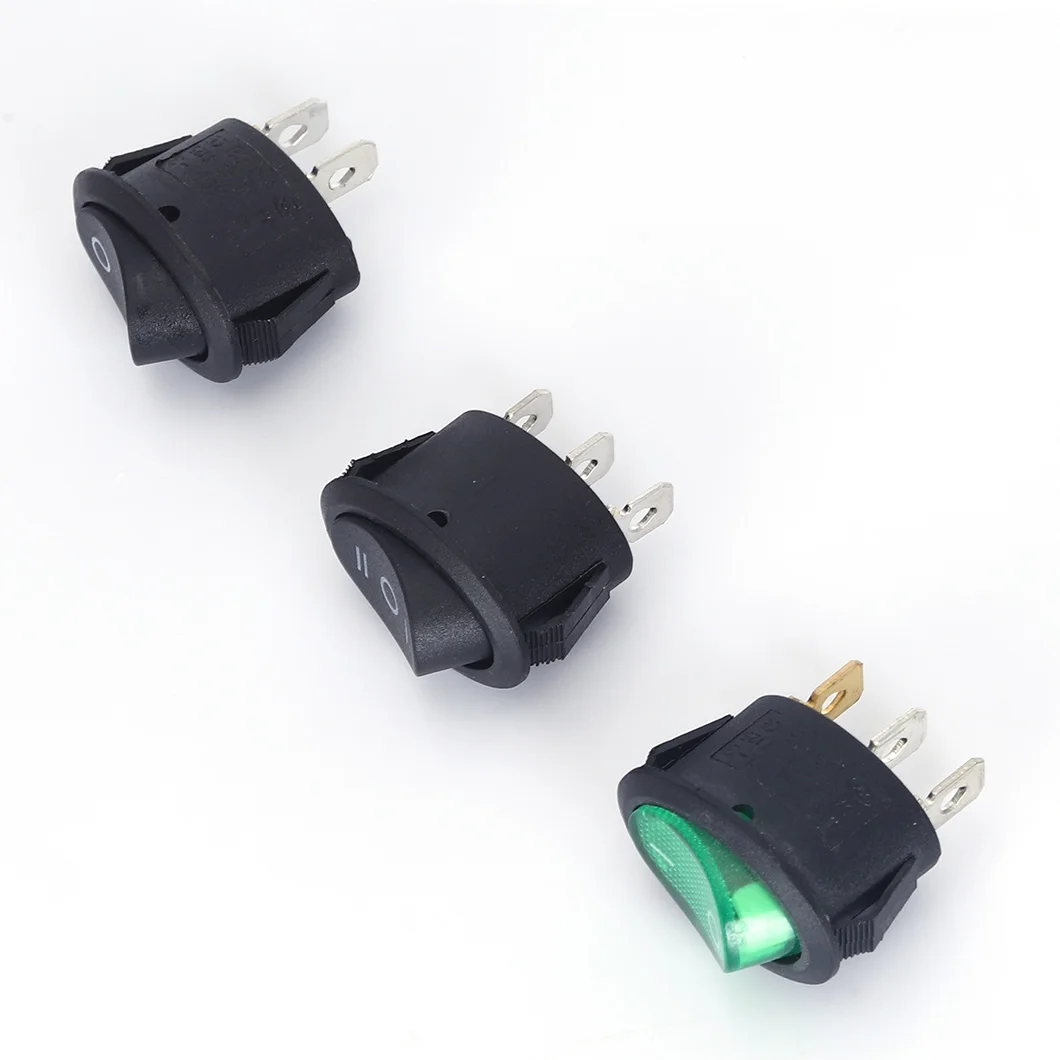

ABILKEEN 100PCS Oval rocker switch 3 pin 3 gear KCD1 6A power switch 17 * 25MM copper pin