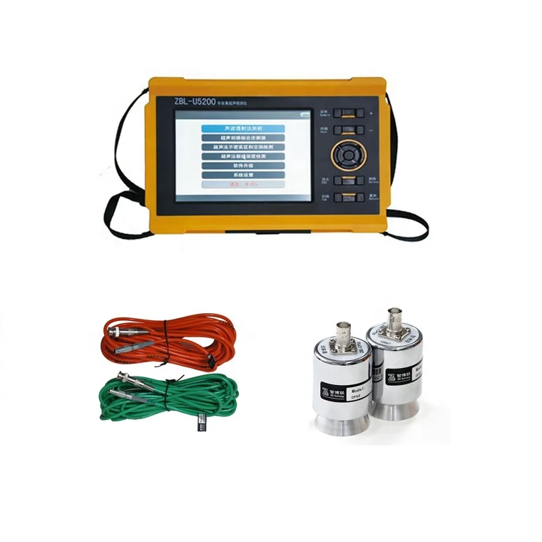 Ultrasonic pulse velocity detector for concrete