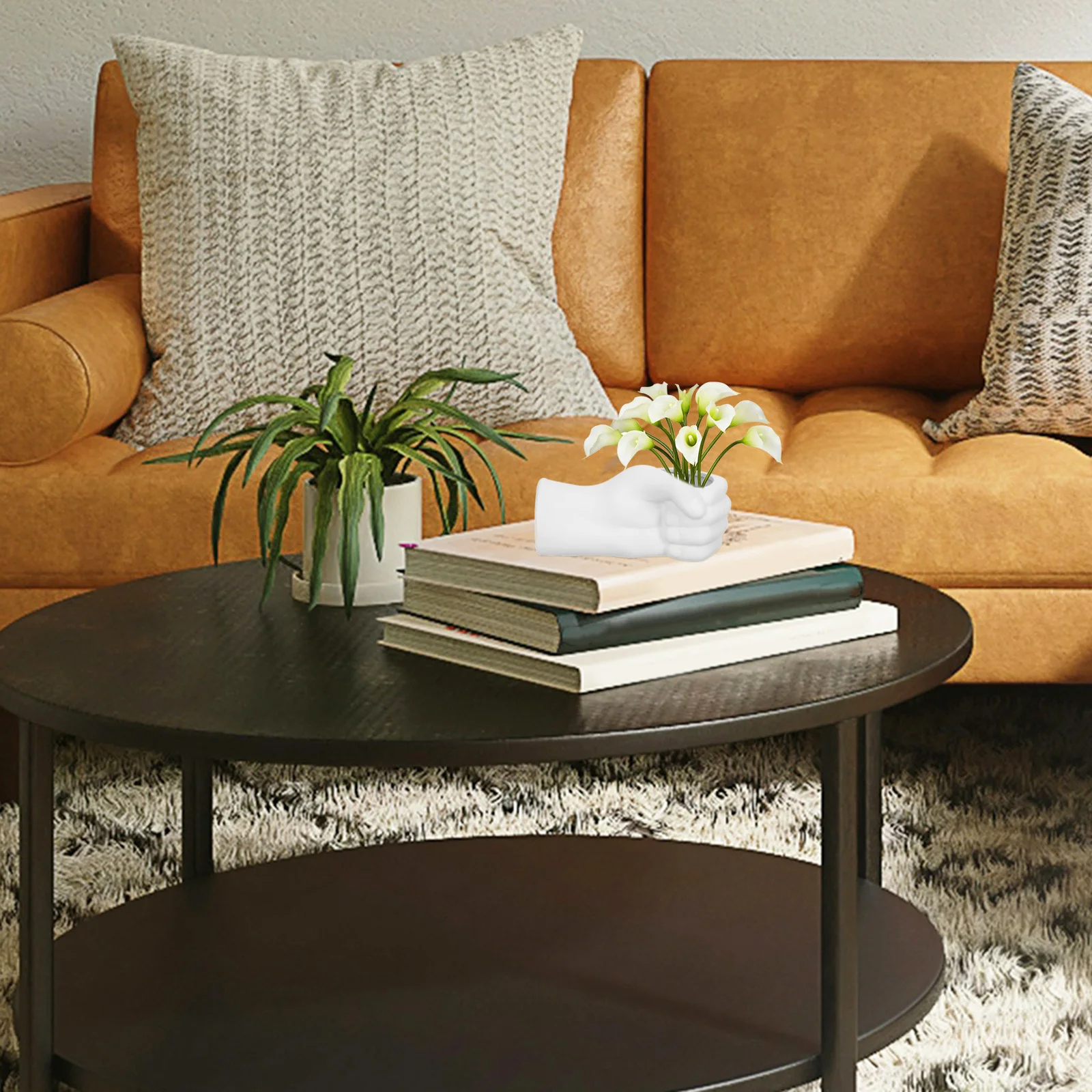 

Chic Ceramic Fist Vase Creative Flower Arranger for Home Hotel Mall Dried Flowers Storage Flower Arranging Vase