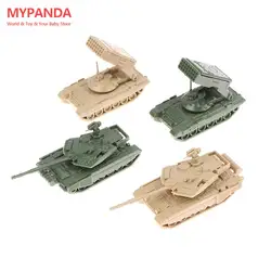 Hot sale For Boys 1/4PCS TOS Rocket Artillery Military Fighting 1/144 Plastic 4D Assembled T-90MS Main Battle Tank Model