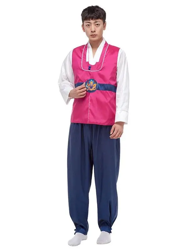 Men's Korean Traditional Ancient Costume Male Palace Wedding Hanbok Dress Dance Cosplay Outfit