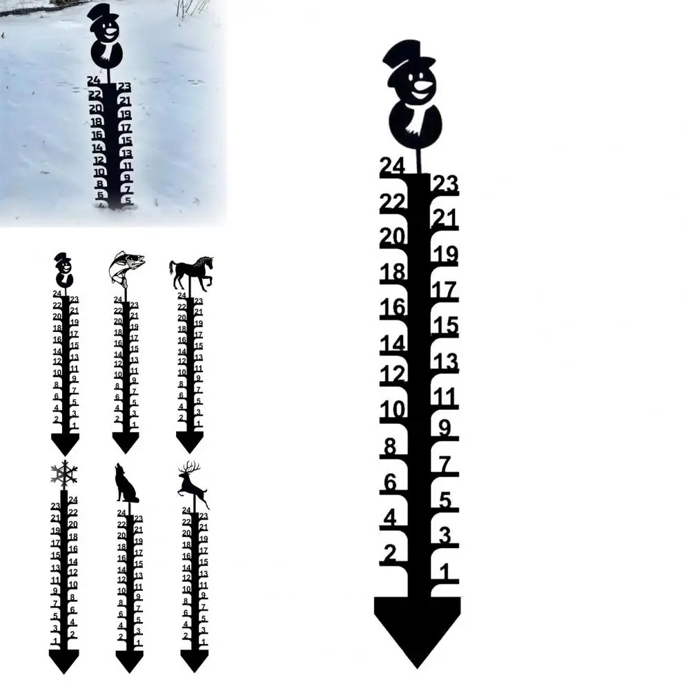 Font Snow Scale Snowfall Measuring Gauge Metal Snowflake Snow Gauge for Accurate Snowfall Measurement Yard Lawn for Outdoor