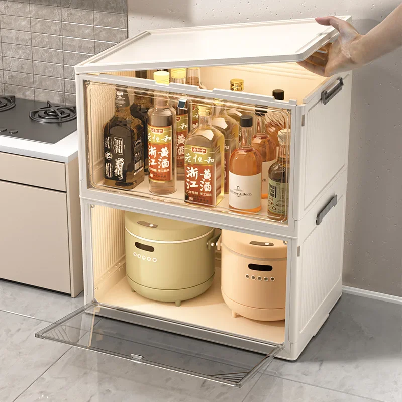 Multi-layer Storage Rack Modern Plastic Kitchen Cabinets Living Room Home Kitchen Sideboards Collapsible Storage Cabinet