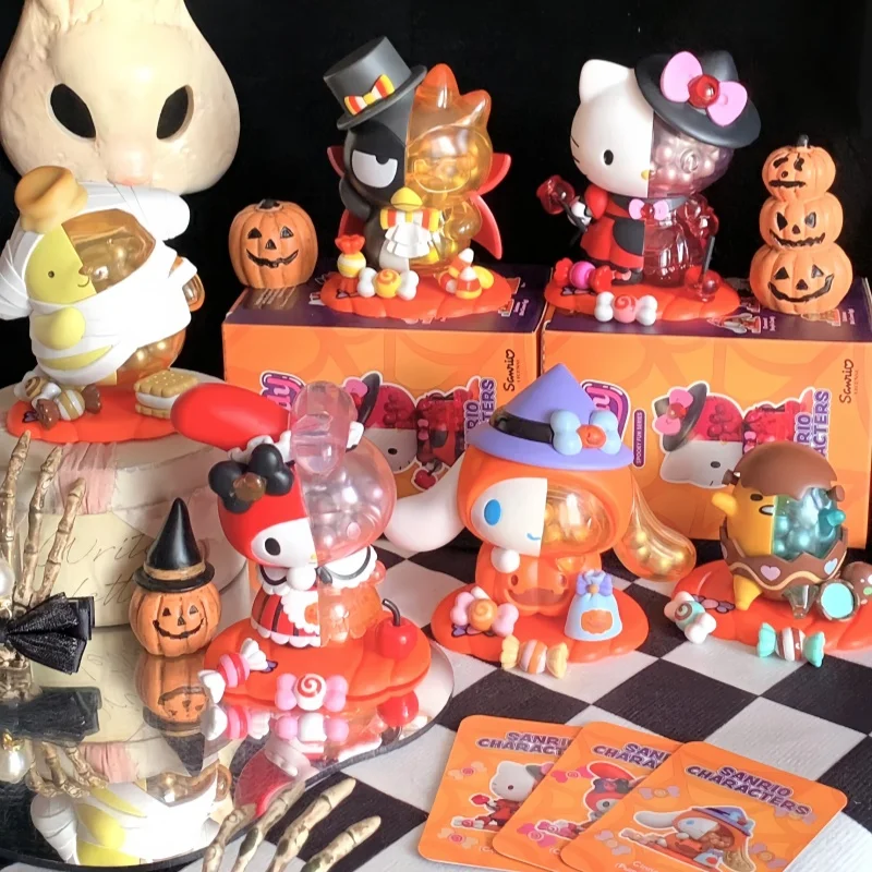 

Cartoon Sanrio Hello Kitty Kuromi Cinnamoroll Candy Wizard Series Kawaii Halloween Ornaments Model Doll Holiday Xmas Girl Gifts