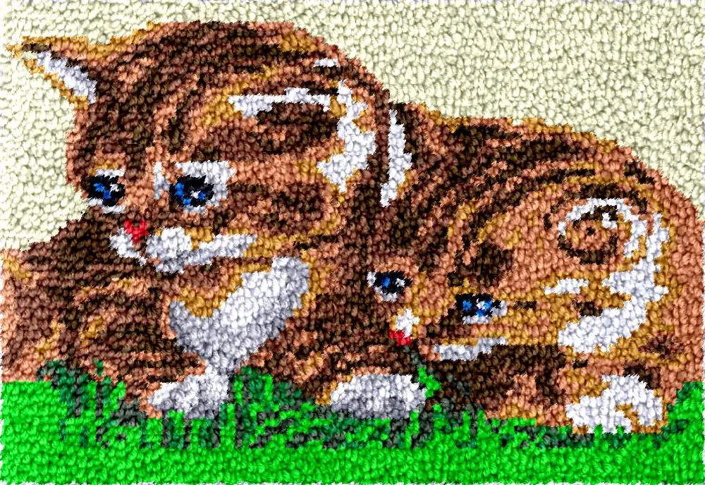 

Гобелен с кошками, крючок-защелка, наборы ковриков с рисунком, холст, вязаный крючком, гобелен, пряжа, поделки для взрослых, сумка «сделай сам», набор для вышивки ковров