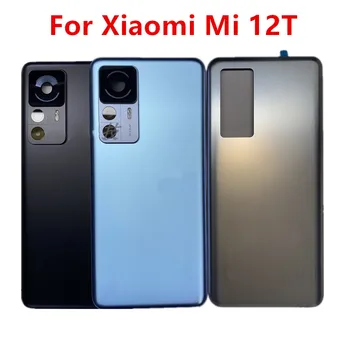 Mi12T Battery Back Cover For Xiaomi Mi 12T Rear Housing Glass Case Replace Repair Spare Parts + Camera Lens 22071212AG