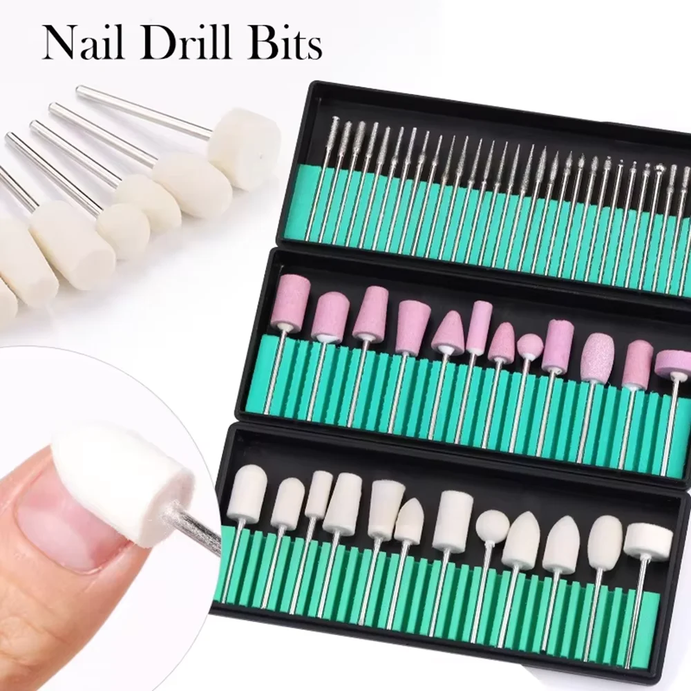 Nail Art Drill Bits Replace Sandpaper Head Set Gel Tips Grinding Polishing Tool Pedicure Machines Accessories Gifts for Friends