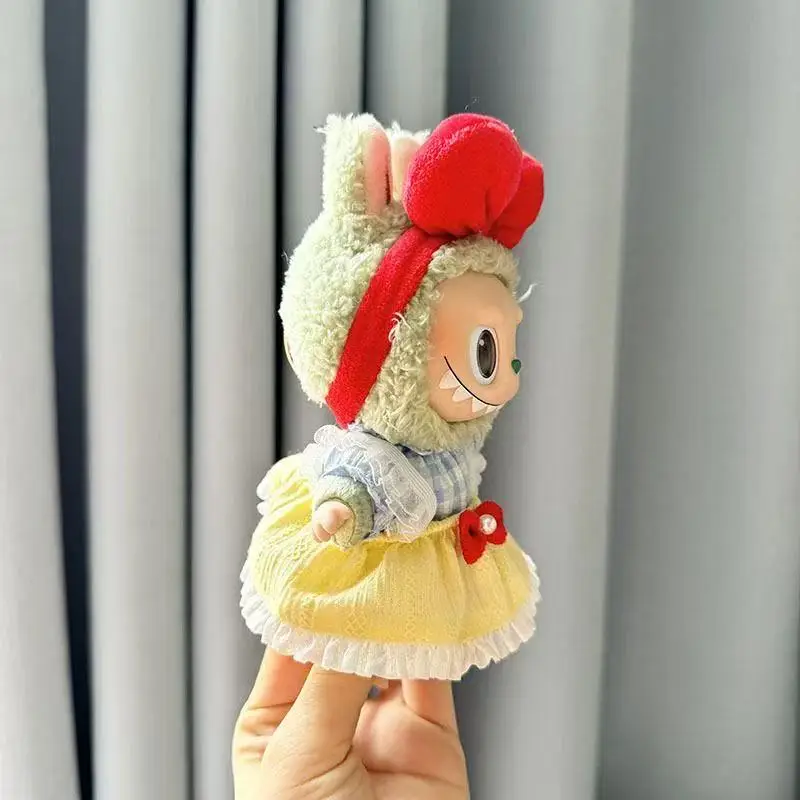 

17 см Labubu Idol куклы плюшевая кукла клубничная юбка милая одежда толстовка без кукольного наряда аксессуары Корея Kpop экзо подарок для девочек