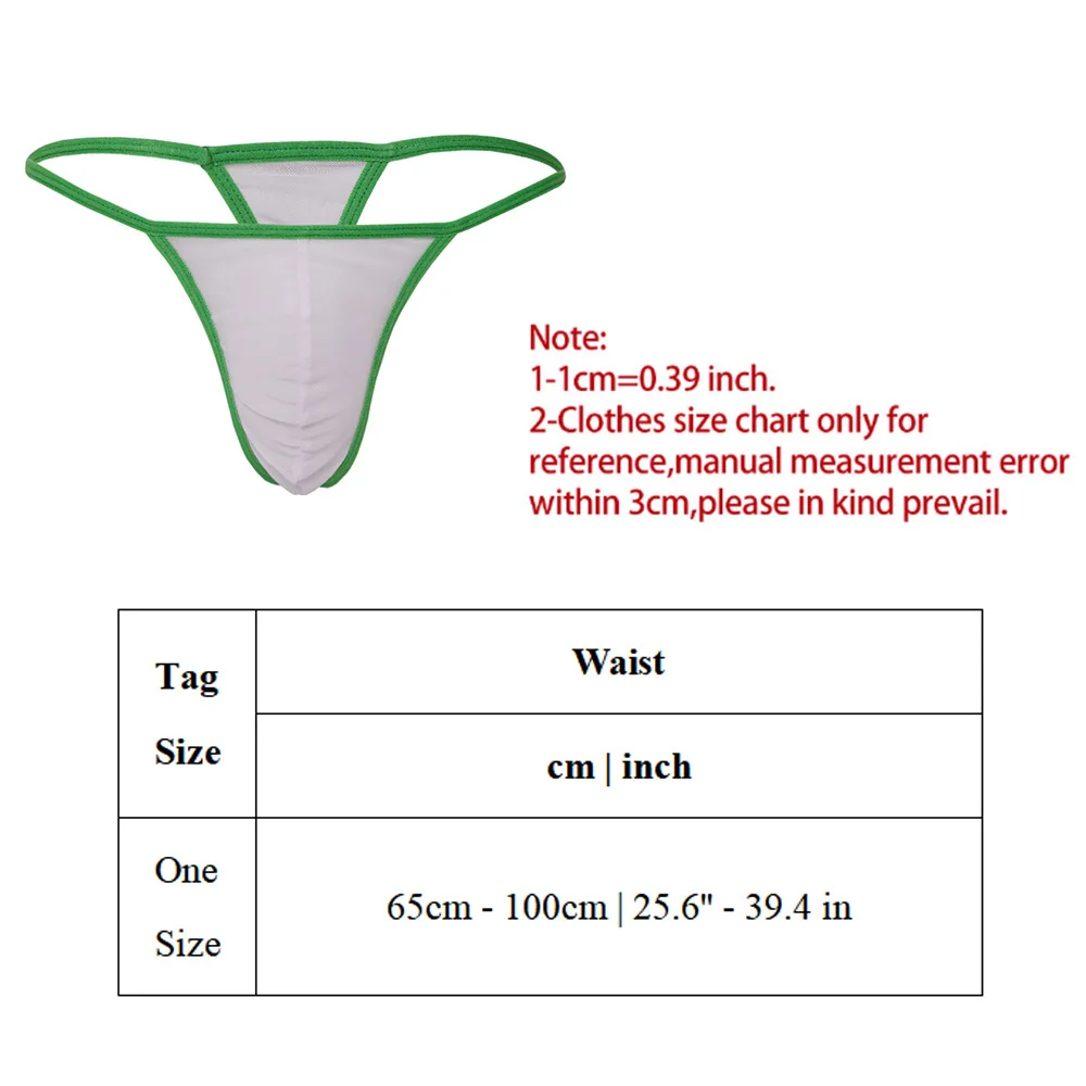 Men Sexy Mesh G-String Low Waist Sheer Thong Pouch Enhancing Bikini Lingerie T-back Slim Side Underpants Beach Swim Underwear