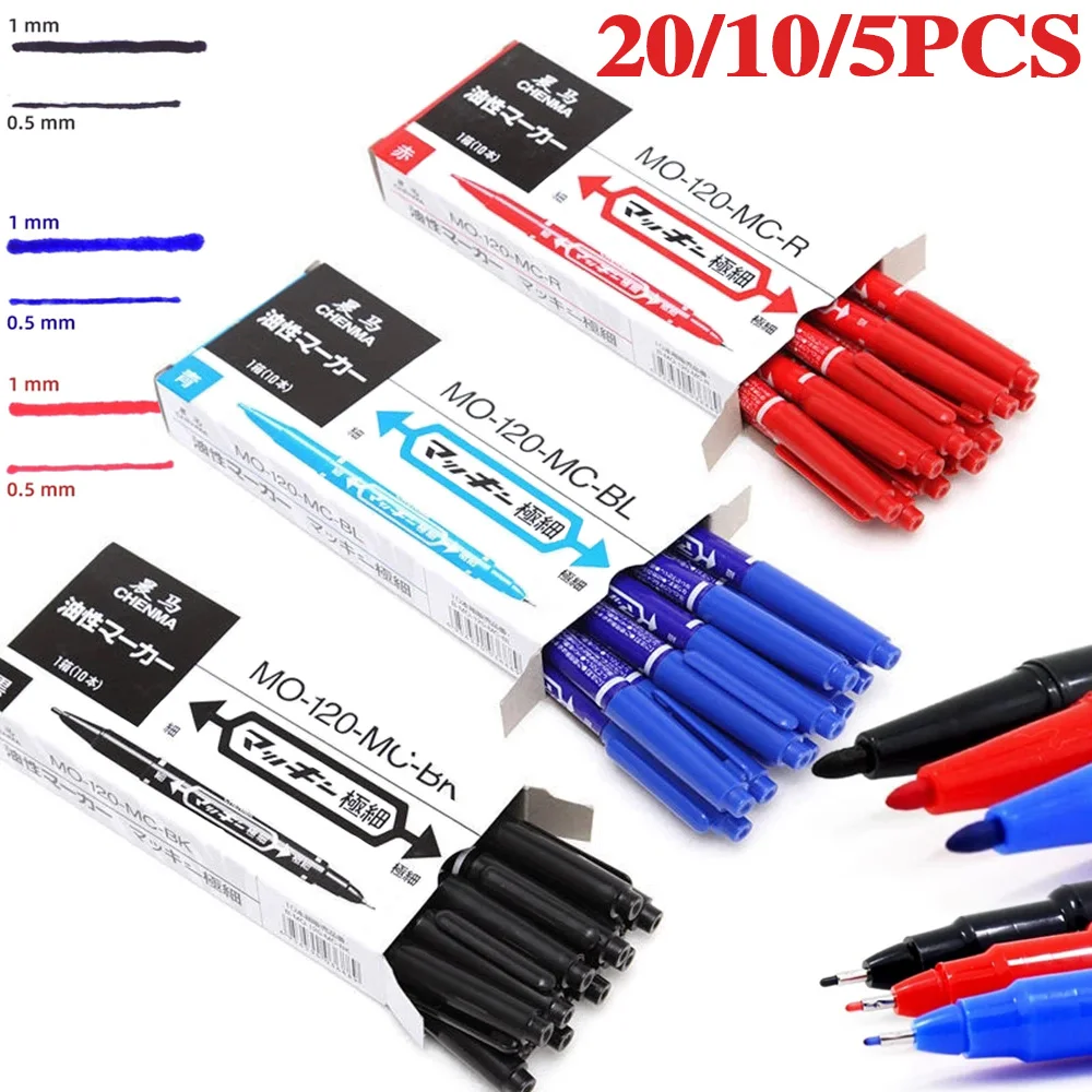 20/10/3pcs Tattoo Marker Pen Dual-Tip Tattoo Skin Mark Scribe Position Pen Portable Piercing Marker Body Art Tattoo Accessories