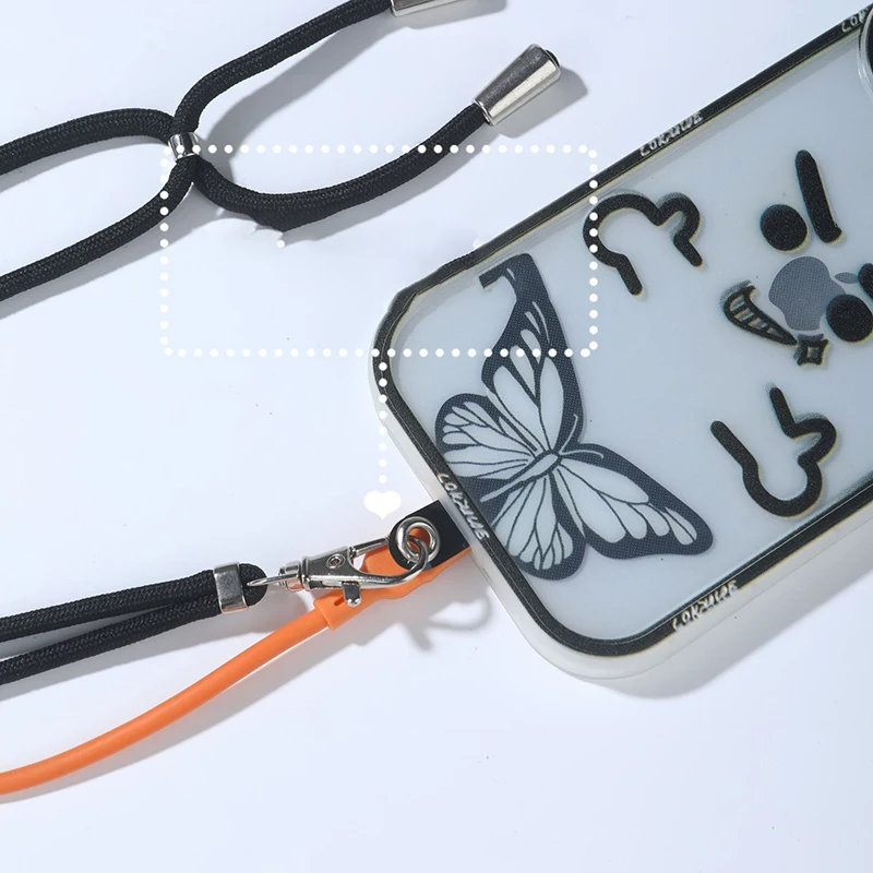 3pcs Cartoon Butterfly Clip per cordino per telefono cellulare guarnizione per telefono cellulare stile di moda semplice adesivo posteriore per custodia per cellulare