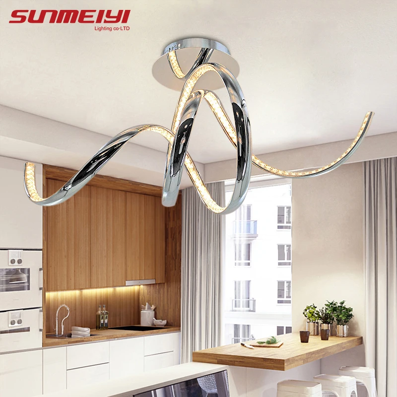 

Modern LED Crystal Aluminum Ceiling Lights plafonnier led Living Room Kitchen Bedroom Decoration Maison светильник потолочный