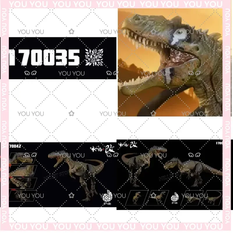 Kit de Figura de Dinosaurio Jurásico Allosaurus Blade 170042 y Kit de Figura de Personaje de Boca Torcida 170035 para Nanmu Studio