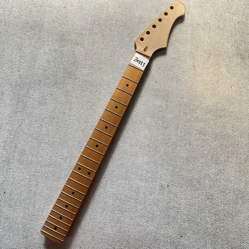 EN055 No Logo 6 String ST Electric Guitar Neck  22 Frets Roasted Maple DIY Replace Parts Unfinished