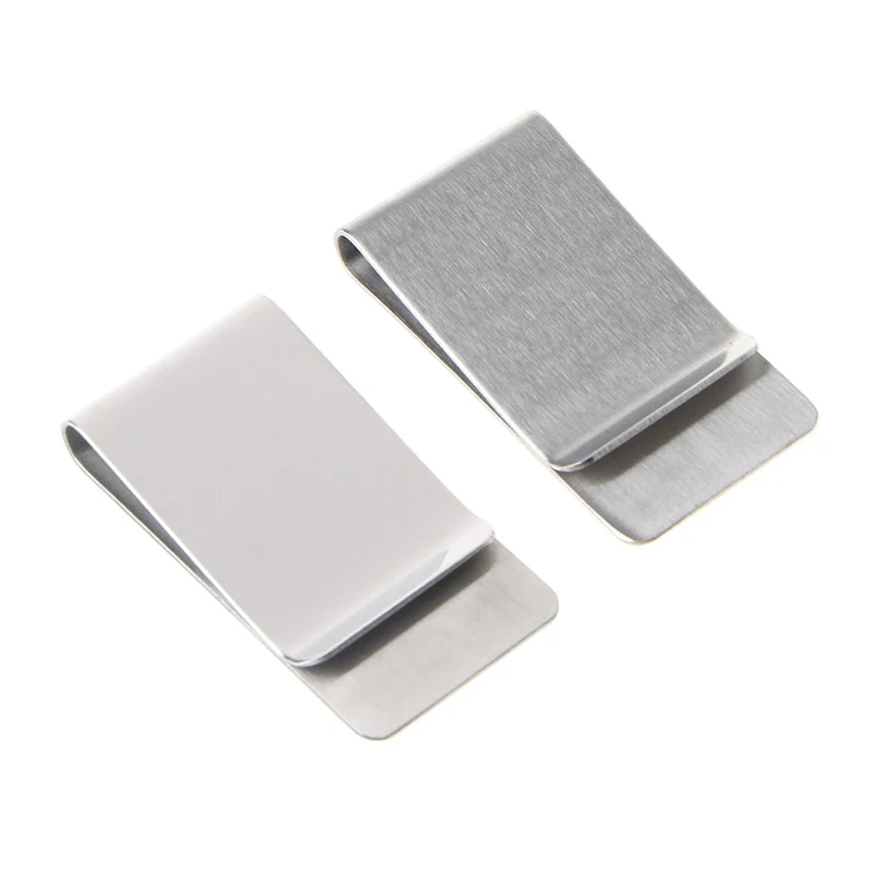 ที่ใส่ปากกาโลหะแฟชั่นคลิปเงินสแตนเลสแบบเรียบกระเป๋าสตางค์แบบหนีบธนบัตรคลิปเงินดอลลาร์สำหรับผู้ชายผู้หญิง