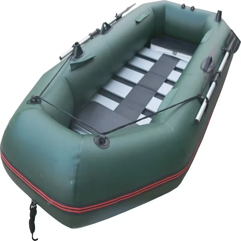 Marine 3 Person 7.5ft PVC Fishing Boat Inflatable Kayak Wear-resistant Canoe Board Floor with All Free Accessories