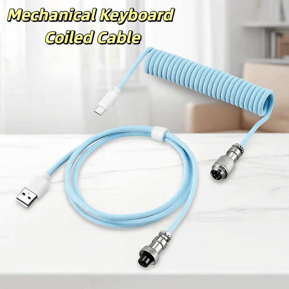 USB Port a Mechanical Keyboard Coiled Cable USB a To Type C Max 3M Length Mechanical Keyboard Type C USB Cable
