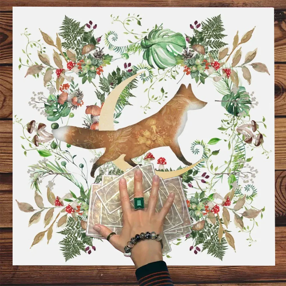 50/75/110/137cm Triple Moon Mysterious Tarot Card Altar Cloth Atmosphere Divination Ceremony Decoration Dining Table Decoration