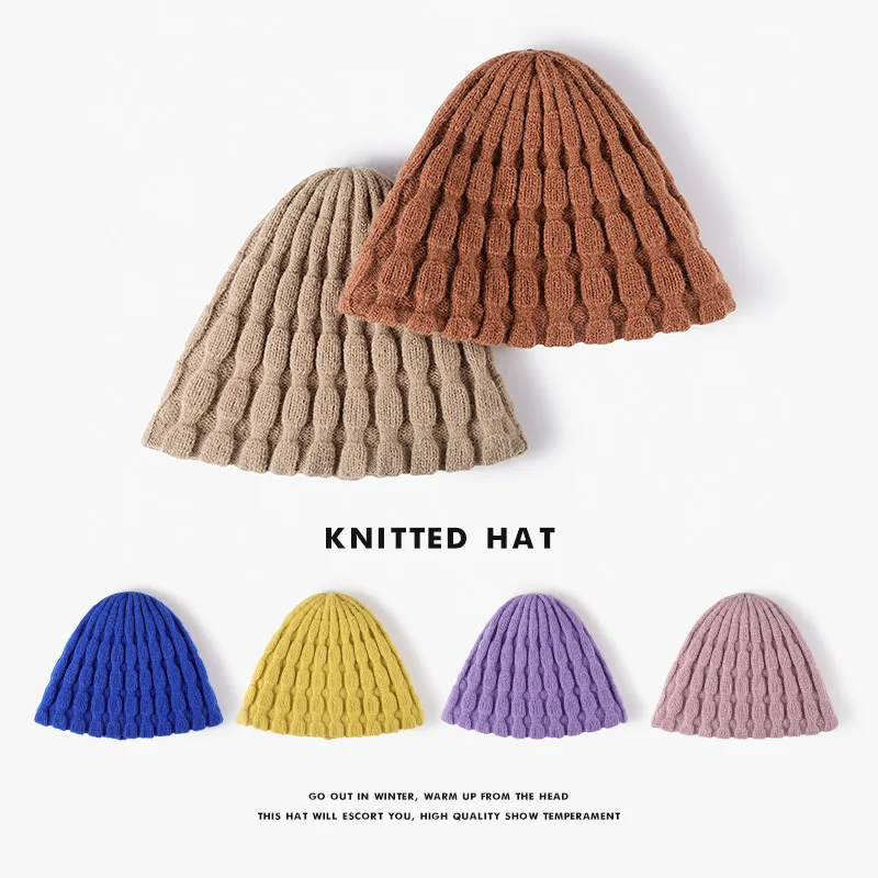 

Brimless Beanie Cap Jacquard Knit Hat Men Women Warm Caps Thick Fisherman Cold Hats Fashion Travel Woolen Hat 4m643