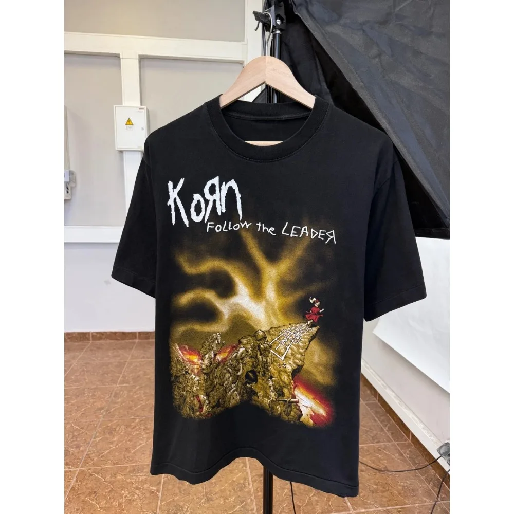 90s Retro Korn Rock Band T-shirt Men's T-shirt Spring/summer New Unisex Casual Fashion T-shirt