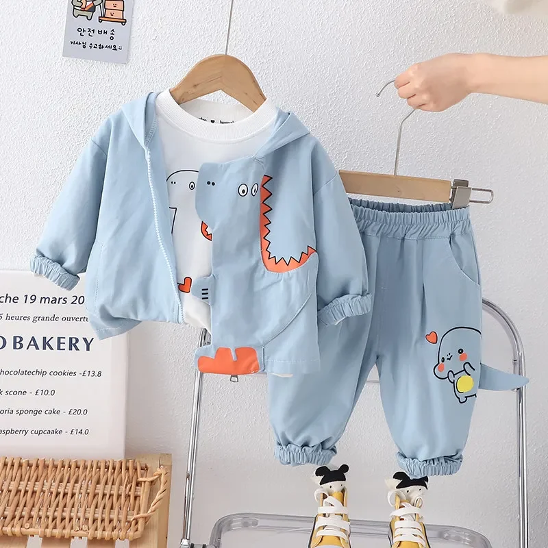 

New Spring Autumn Kids Boys Clothing Set Children Boys Tracksuit 3 Pcs Coat+SHIRT+pants Clothes Suit Kids Boys Clothing Outfits