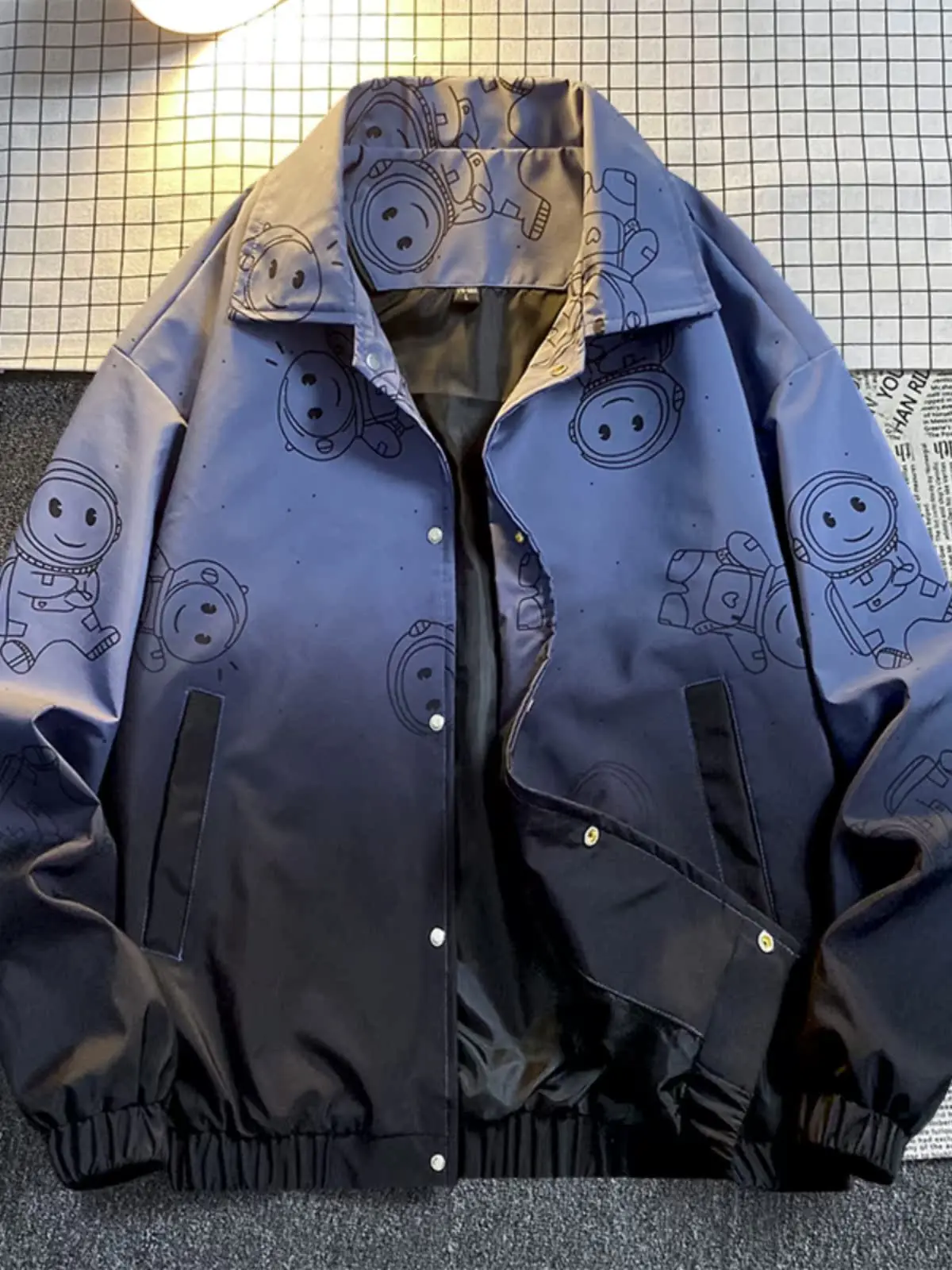 

adient Color Blo Men's Jaet Loose Fit Casual Faionable Spring Autumn Winter Outerwear Polyester Nylon Cosite Fiber