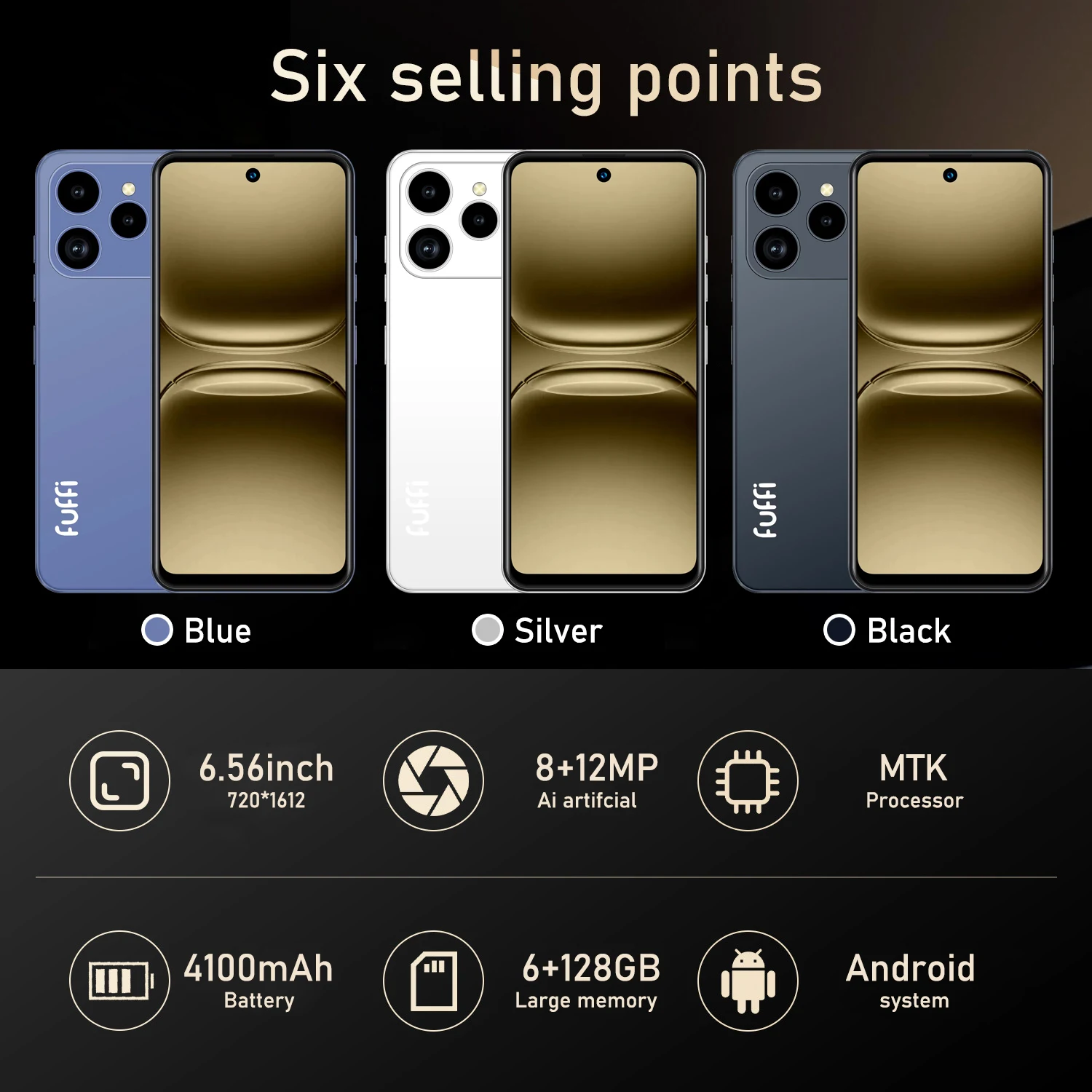 الإصدار العالمي M17 Pro هاتف ذكي أندرويد 12 شاشة 6.56 بوصة، 8 + 256 جيجابايت 8 + 12 ميجابكسل هاتف محمول 4100 مللي أمبير في الساعة لهاتف متجر جوجل بلاي #3