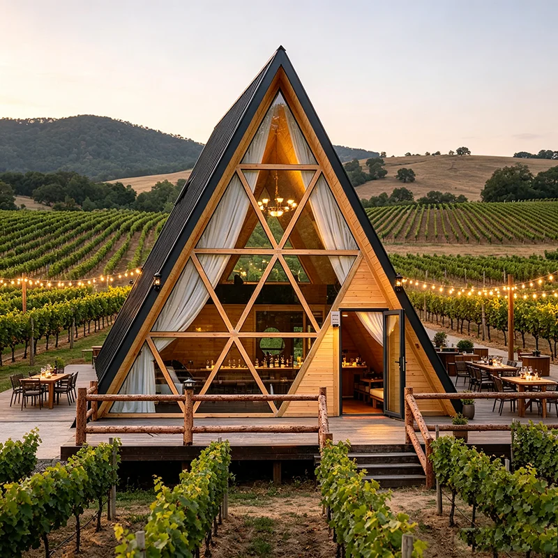 Modern Triangle Prefab House A Frame Tiny Cabin Waterproof Outdoor Glamping Airbnb Guest House