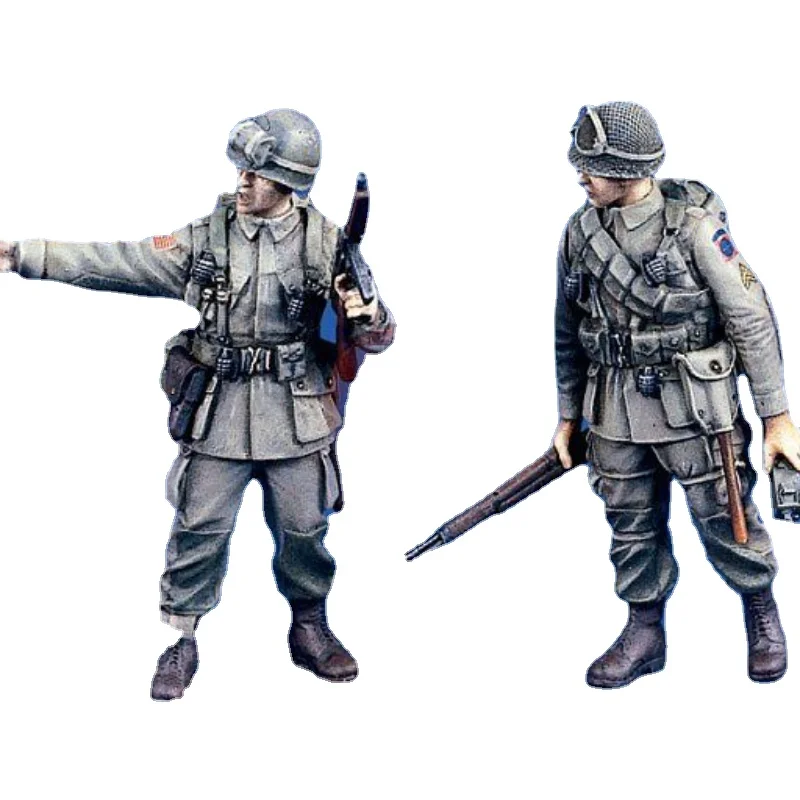 1/35 Scale Resin Figure Assembled Model Kits History Miniature Scene Layout American Paratroops Unassembled and Unpainted Toys