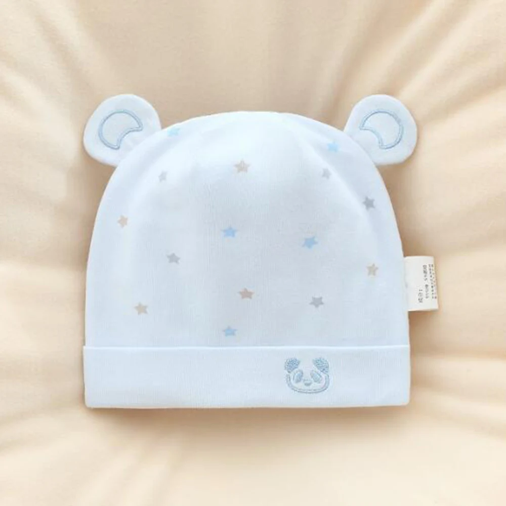 Newborn Bonnet Cotton Double Layer Star Print Cute Spring Autumn Baby Girl Hat 0-3 Months Outdoor Hospital Baby Boy Caps