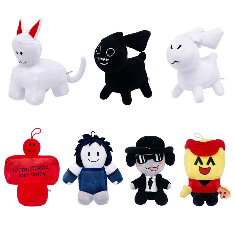 Game Forsaken Chance Plush Toy Stuffed Doll Pizzaman Chance Man Soft Animal White Cat Black Rabbit Room Decor Pillow Fans Gifts